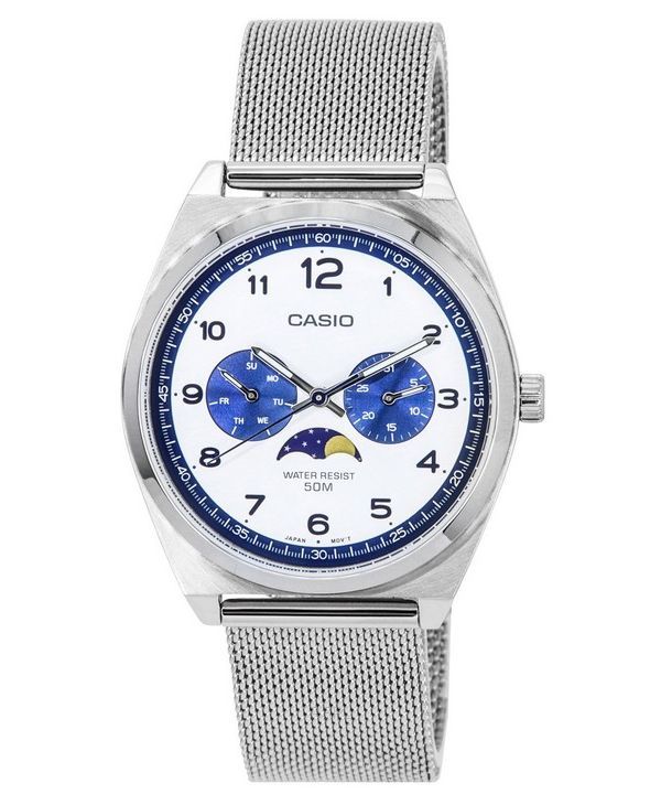 Casio Standard Analog Moon Phase White Dial Quartz MTP-M300M-7A Men's Watch