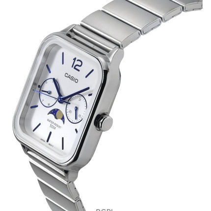 Casio Standard Analog Moon Phase Silver Dial Quartz MTP-M305D-7A Men's Watch