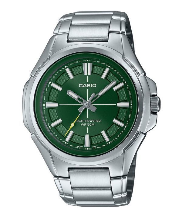 Casio Standard Analog Stainless Steel Green Dial Solar MTP-RS100D
