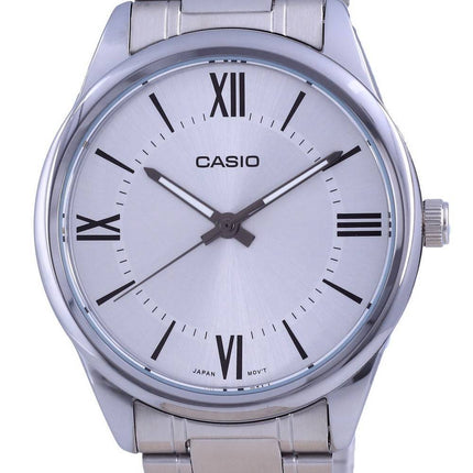 Casio Silver Dial Stainless Steel Analog Quartz MTP-V005D-7B5 MTPV005D-7 Mens Watch