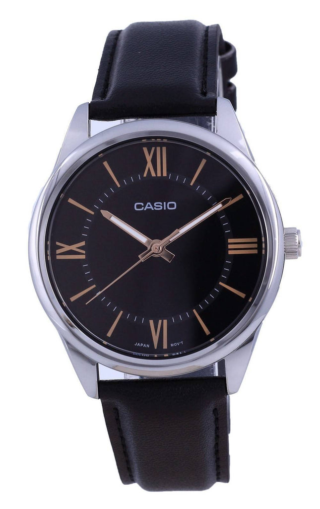 Casio Black Dial Stainless Steel Analog Quartz MTP-V005L-1B5 MTPV005L-1 Mens Watch