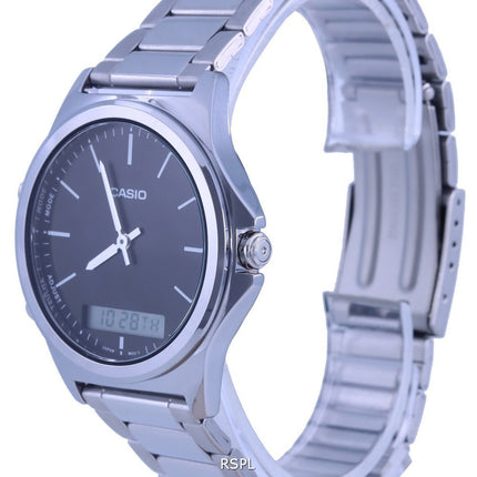 Casio Analog Digital Black Dial Stainless Steel MTP-VC01D-1E MTPVC01D-1 Men's Watch