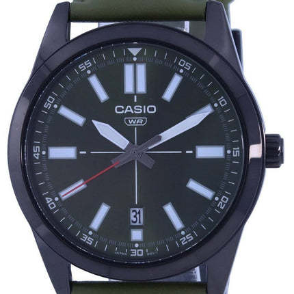 Casio Analog Black Dial Leather Strap Quartz MTP-VD02BL-3E MTPVD02BL-3 Men's Watch