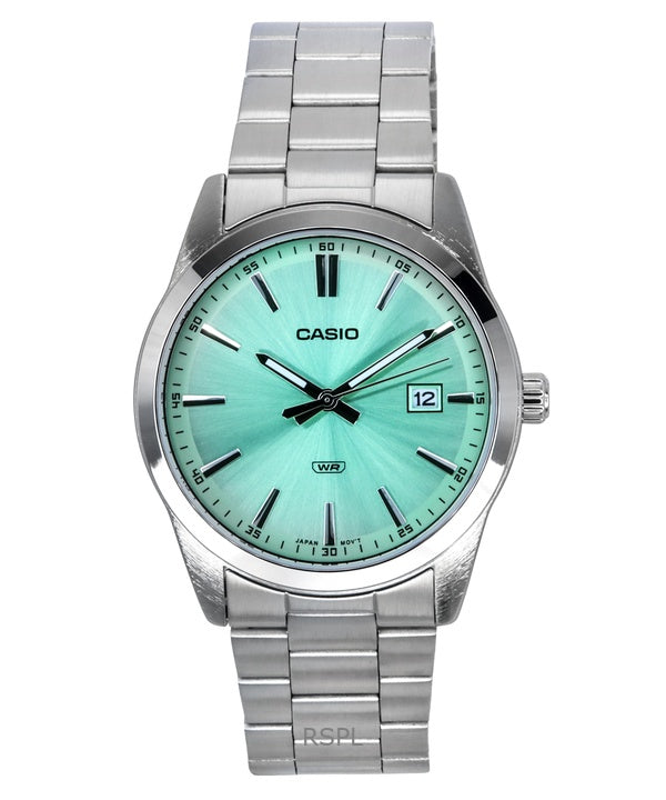 Casio Standard Analog Stainless Steel Mint Green Dial Quartz MTP-VD03D-3A2 Men's Watch