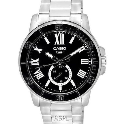 Casio Analog Stainless Steel Black Dial Quartz MTP-VD200D-1B MTPVD200D-1B Men's Watch
