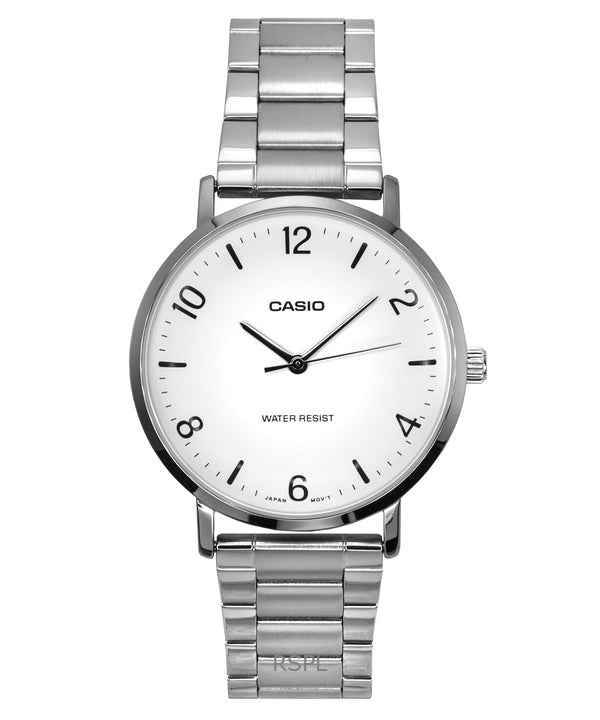 Casio Standard Analog Stainless Steel White Dial Quartz MTP-VT03D-7B Men's Watch