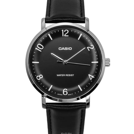 Casio Standard Analog Leather Strap Black Dial Quartz MTP-VT03L-1B Men's Watch