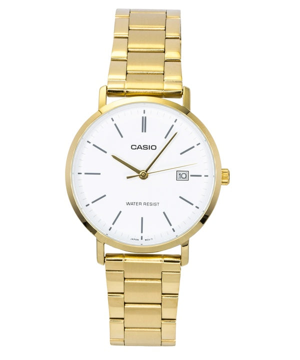 Casio Analog Gold Tone Stainless Steel White Dial Quartz MTP-VT05G-7E Men's Watch