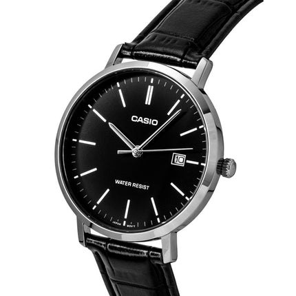 Casio Analog Leather Strap Black Dial Quartz MTP-VT05L-1E Men's Watch