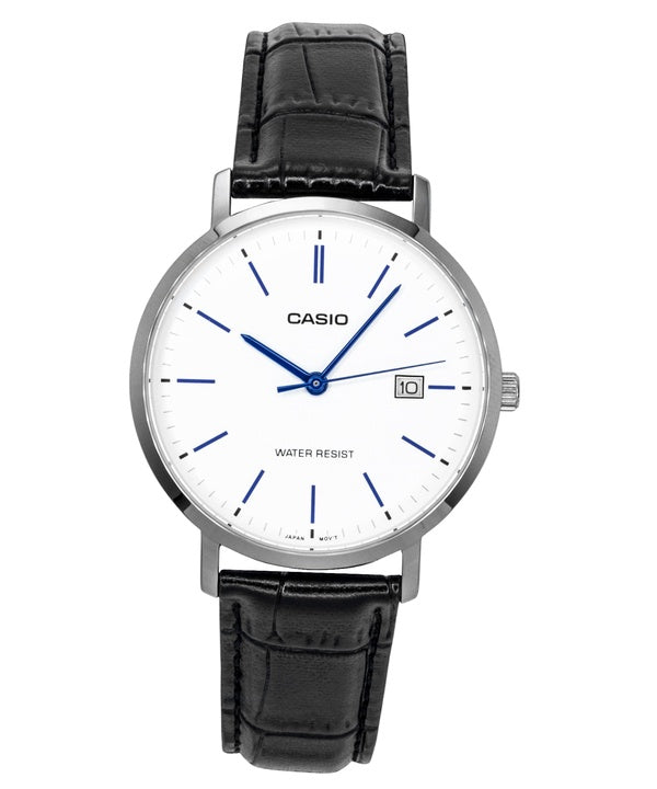 Casio Analog Leather Strap White Dial Quartz MTP-VT05L-7E Men's Watch