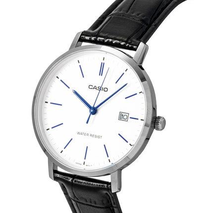 Casio Analog Leather Strap White Dial Quartz MTP-VT05L-7E Men's Watch