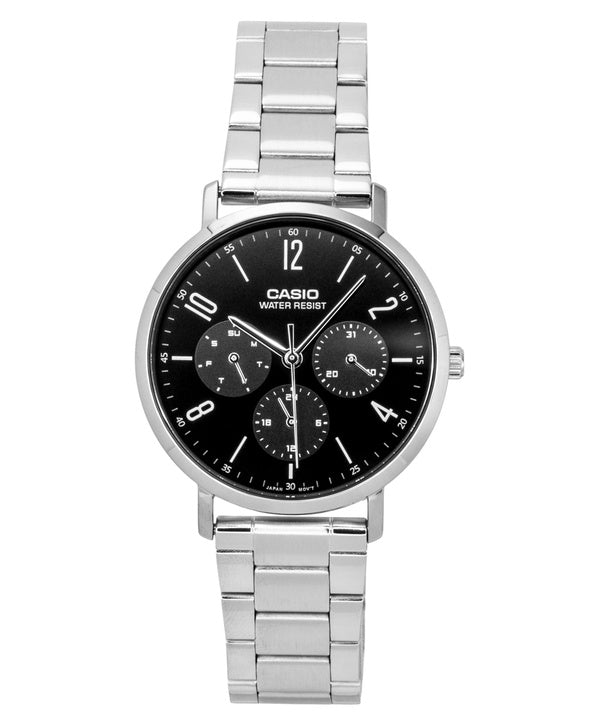 Casio Analog Stainless Steel Black Dial Quartz MTP-VT06D-1B Men's Watch