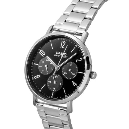 Casio Analog Stainless Steel Black Dial Quartz MTP-VT06D-1B Men's Watch