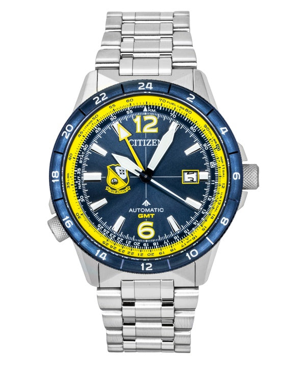 Citizen GMT Analog Stainless Steel Navy Blue Dial Automatic NB6044-54L 200M Men's Watch