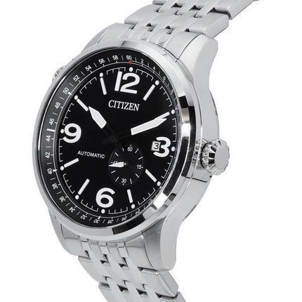 Citizen Pilot Stainless Steel Black Dial Automatic NJ0140-84E 100M Men's Watch