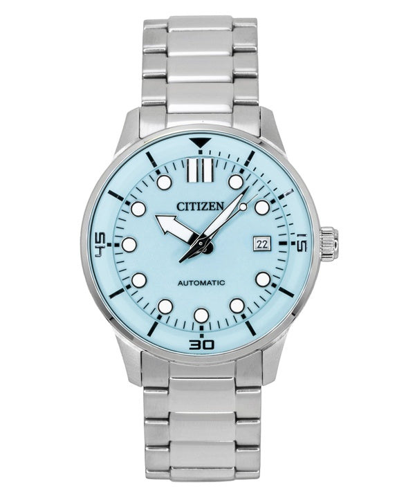Citizen Analog Stainless Steel Turquoise Dial Automatic NJ0191-83M 100M Men's Watch