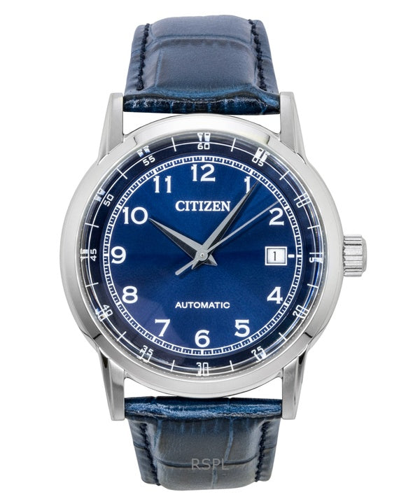 Citizen Leather Strap Blue Dial Automatic NJ0210-13L Men's Watch