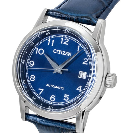 Citizen Leather Strap Blue Dial Automatic NJ0210-13L Men's Watch