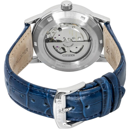 Citizen Leather Strap Blue Dial Automatic NJ0210-13L Men's Watch