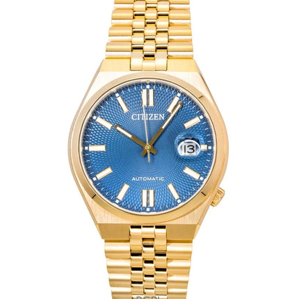 Citizen Tsuyosa 60 Rose Gold Tone Stainless Steel Blue Dial Automatic NK0023-57L 100M  Men's Watch