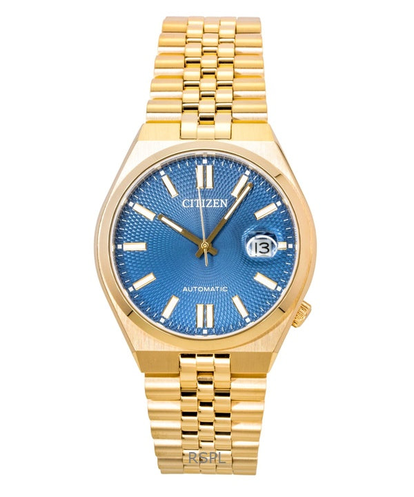 Citizen Tsuyosa 60 Rose Gold Tone Stainless Steel Blue Dial Automatic NK0023-57L 100M  Men's Watch