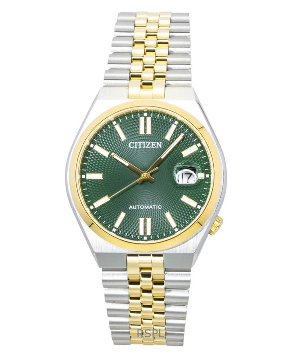Citizen Tsuyosa 60 Two Tone Stainless Steel Green Dial Automatic NK0024-54X Men's Watch