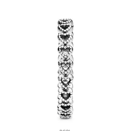 Pandora Band Of Hearts Ring With Clear Beads P-190980-54 For Women