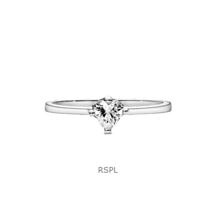 Pandora Heart Solitaire Ring With Clear Cubic Zirconia P-198691C01-54 For Women