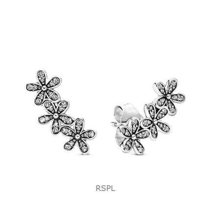 Pandora Daisy Flower Stud Earrings With Clear Cubic Zirconia P-290744CZ For Women