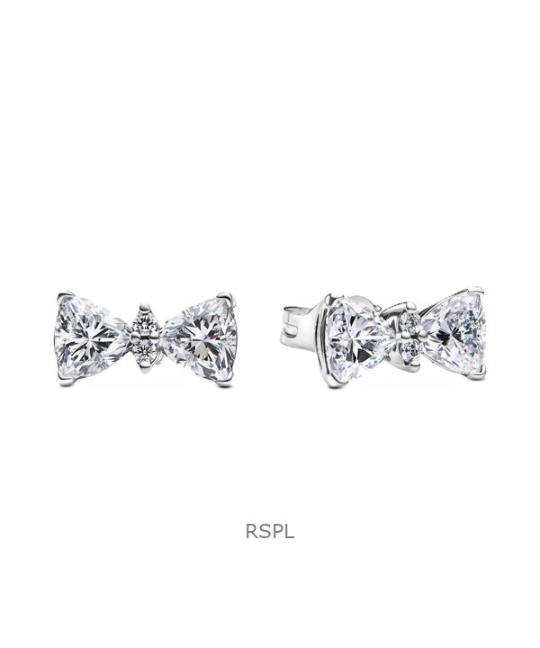 Pandora Sparkling Bow Stud Earring With Clear Cubic Zirconia P-293506C01 For Women