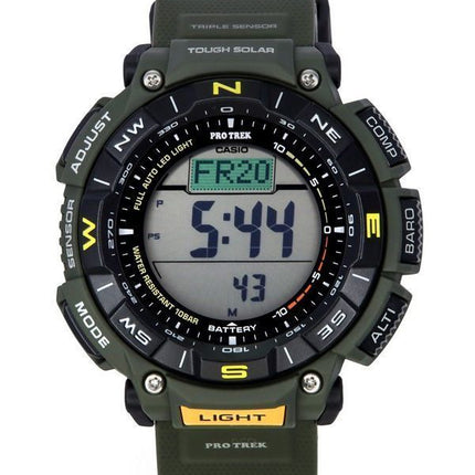 Casio Pro Trek Digital Green Bio Based Resin Strap Tough Solar PRG-340-3 100M Men's Watch