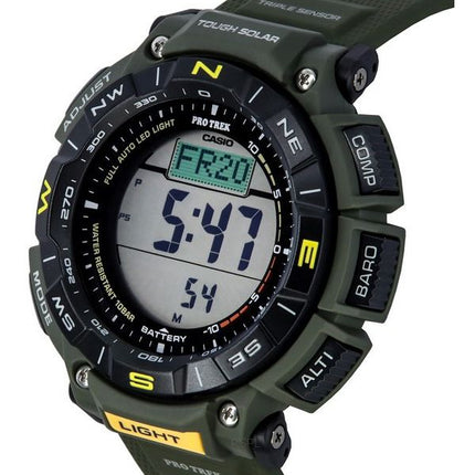 Casio Pro Trek Digital Green Bio Based Resin Strap Tough Solar PRG-340-3 100M Men's Watch
