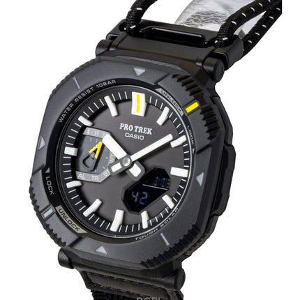 Casio Pro Trek Analog Digital Smartphone Link Fabric Strap Black Dial Solar PRJ-B001B-1 100M Men's Watch