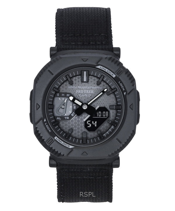 Casio Pro Trek Analog Digital White Mountaineering Black Dial Solar PRJ-B001WM-1 100M Men's Watch