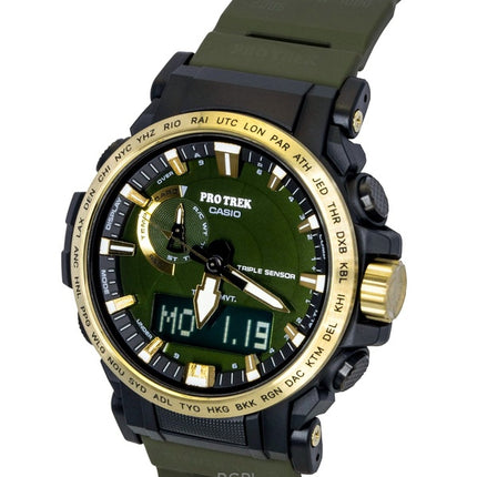 Casio Pro Trek Analog Digital 30th Anniversary Bio-Based Resin Strap Green Dial Solar PRW-61ANS-3 100M Men's Watch