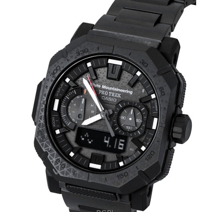 Casio Pro Trek White Mountaineering Analog Digital Smartphone Link Black Dial Solar PRW-B1000WM-1 100M Men's Watch