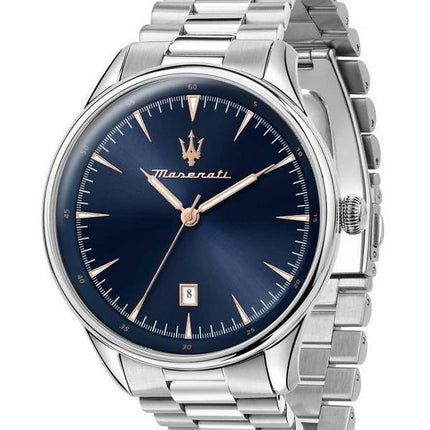 Maserati Tradizione Stainless Steel Blue Dial Quartz R8853146002 100M Mens Watch