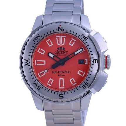 Orient M-Force Orange Dial Stainless Steel Automatic Diver's RA-AC0N02Y10B 200M Men's Watch