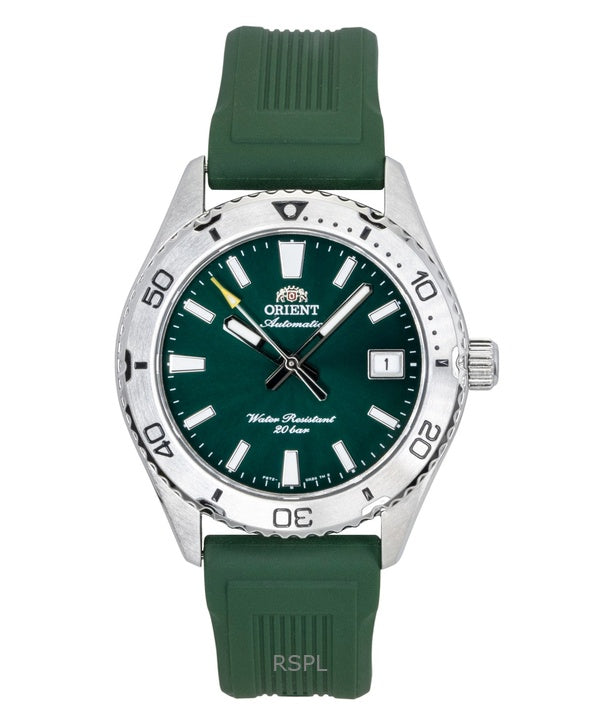Orient Mako Silicone Strap Green Dial Automatic Diver's RA-AC0Q11E 200M Men's Watch