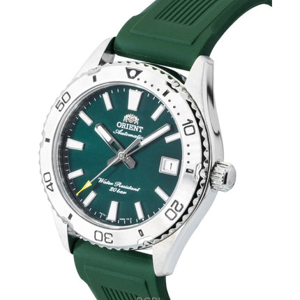 Orient Mako Silicone Strap Green Dial Automatic Diver's RA-AC0Q11E 200M Men's Watch