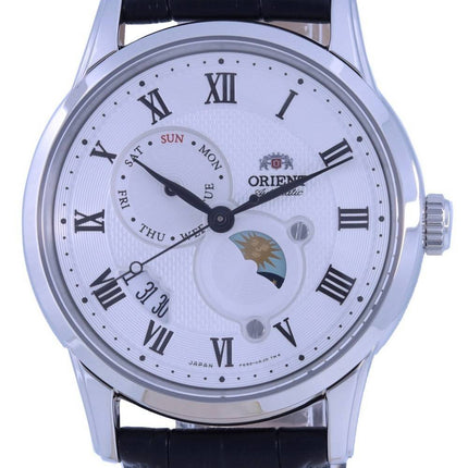 Orient Sun & Moon White Dial Leather Strap Automatic RA-AK0008S00C Men's Watch