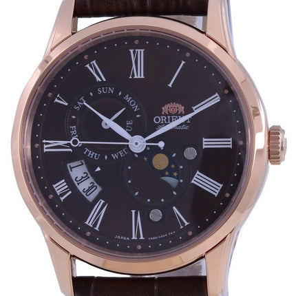 Orient Sun & Moon Brown Dial Leather Strap Automatic RA-AK0009T00C Men's Watch