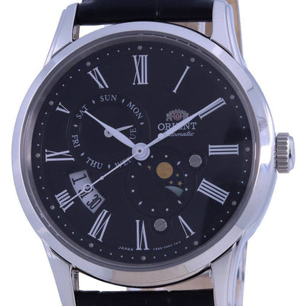 Orient Sun & Moon Black Dial Leather Strap Automatic RA-AK0010B00C Men's Watch