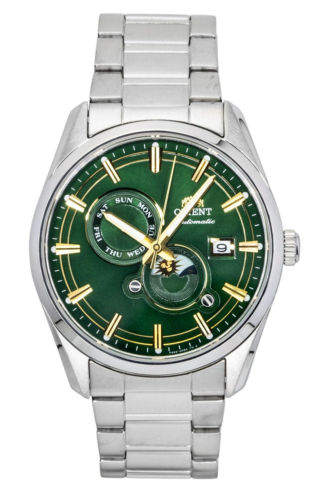 Orient Contemporary Stretto Sun And Moon Phase Green Dial Automatic RA-AK0314E Men's Watch