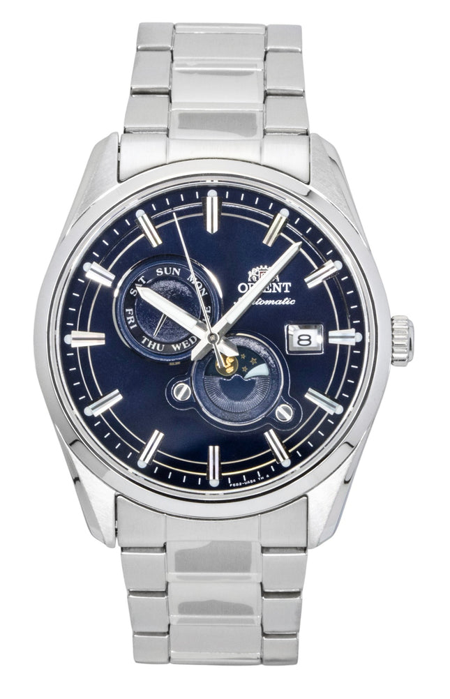 Orient Contemporary Stretto Sun And Moon Phase Navy Blue Dial Automatic RA-AK0315L Men's Watch