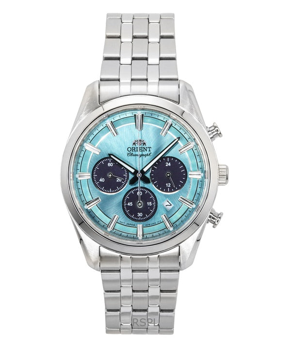 Orient Contemporary Chronograph Stainless Steel Sky Blue Dial Quartz RA-TX0304L Men's Watch