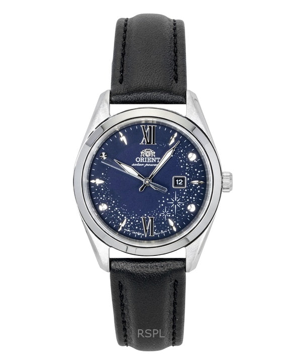 Orient Stretto Leather Strap Blue Dial Solar RA-WG0605L Women's Watch