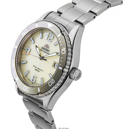 Orient Mako III Stainless Steel Ivory Dial Solar Diver's RA-WJ0003S 200M Men's Watch