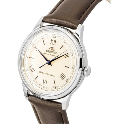 Orient Bambino Leather Strap Champagne Dial Solar RA-WK0003G Men's Watch