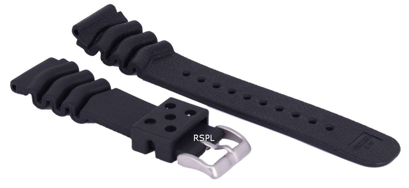 Seiko Black Rubber Watch Strap 22mm –1